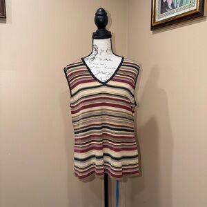 CHICO’S DESIGN Sleeveless Top - Red, Black, Cream Size 2